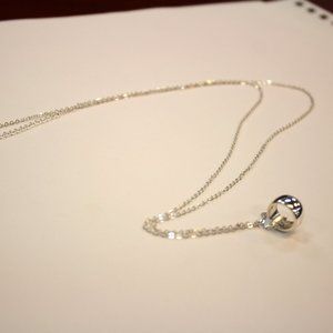 Long Silver Circle Necklace